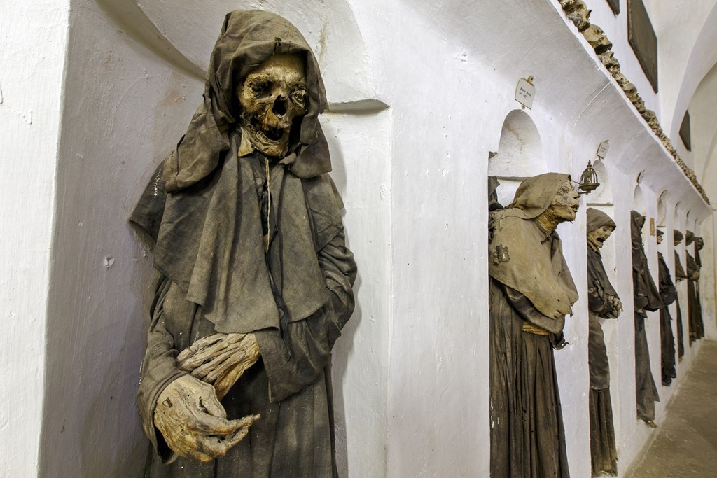 Oria, Italy, mummified members of a confraternity of death full size