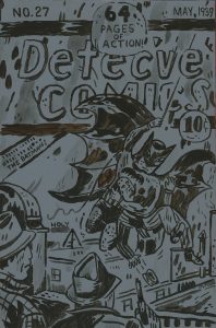 Mark Todd "Covered" DETEC'VE COMICS acrylic and cel-vinyl on panel 6 3/4" x 10 1/4" $600