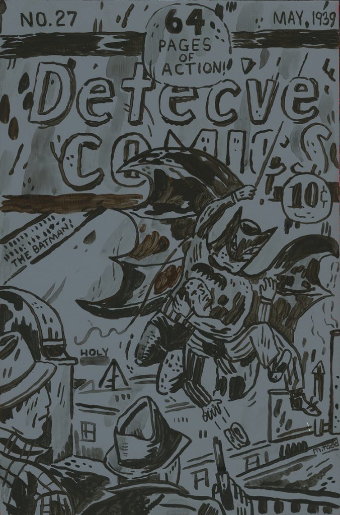 Mark Todd "Covered" DETEC'VE COMICS acrylic and cel-vinyl on panel 6 3/4" x 10 1/4" $600