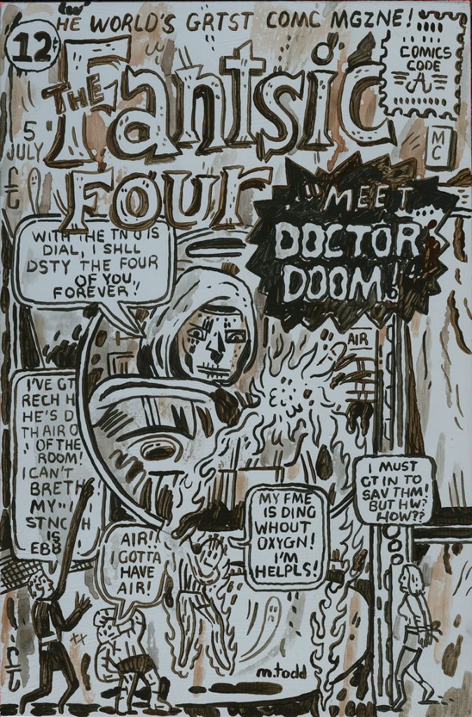 Mark Todd "Covered" THE FANTSIC FOUR acrylic and cel-vinyl on panel 6 3/4" x 10 1/4" $600